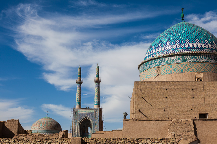 The Jame Mosque of Yazd, together with another dome in the foreground