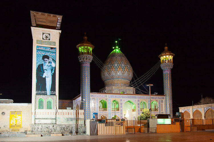 A mosque at night in Shiraz