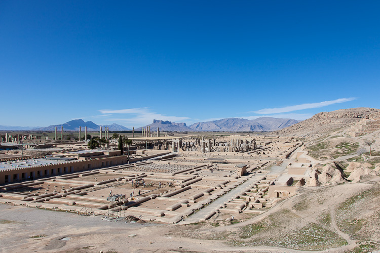 Persepolis, a major tourist site near Shiraz, for only €0.15 entrance