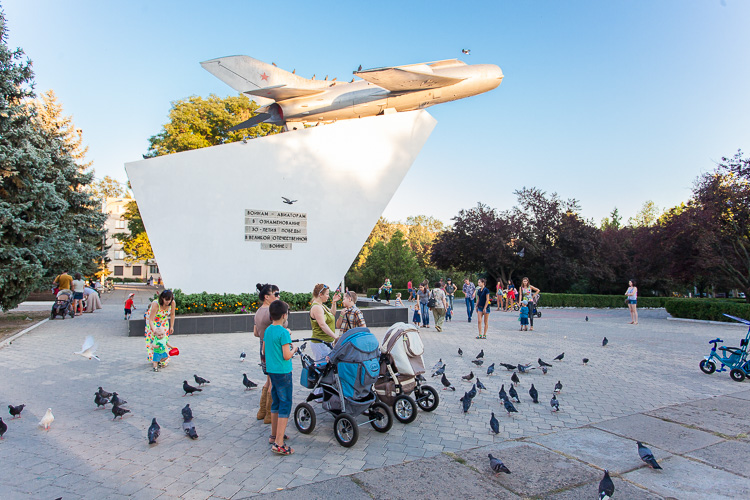 An old Mikoyan-Gurevich MiG-19P on display in Tiraspol