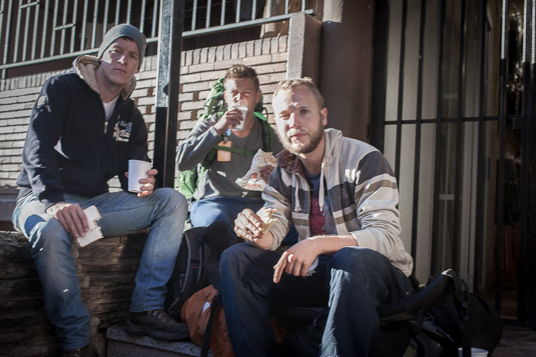 Having a breakfast on the streets of Hillbrow, not the best photographer I would say...