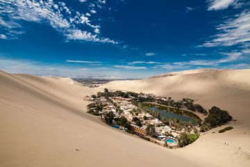 Huachina, an oasis town near the city of Ica in Peru