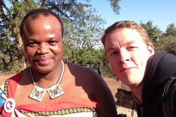 The world's first ever selfie with Mswati III, the King of Swaziland.