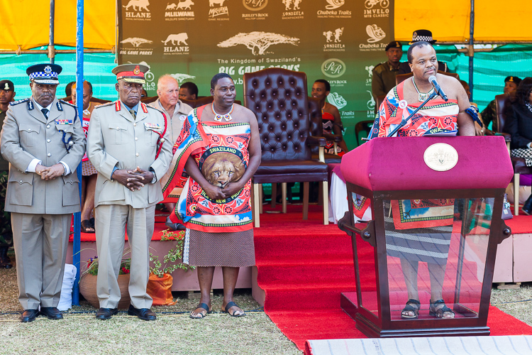 The king of Swaziland during his long speech. In two languages, he talked us through the history of Swaziland and its wildlife conservation efforts.