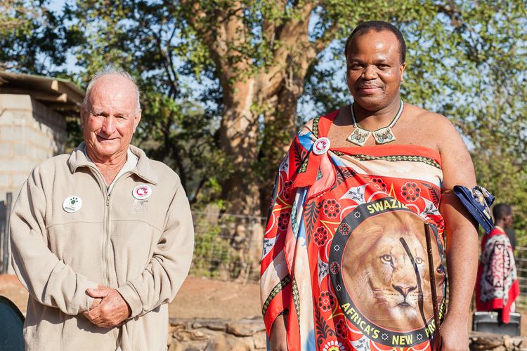 Ted Reilly and Mswati III, seconds before I was called to come closer
