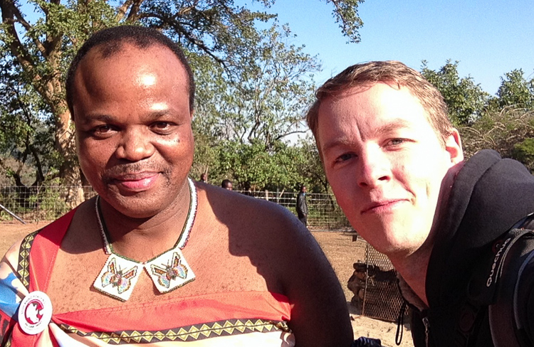 The world's first ever selfie with Mswati III, the King of Swaziland.