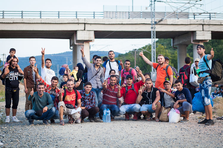 One of the approx. 200 groups that arrive in Idomeni daily. Despite the hard circumstances, the people remain hopeful, positive and hospitable.