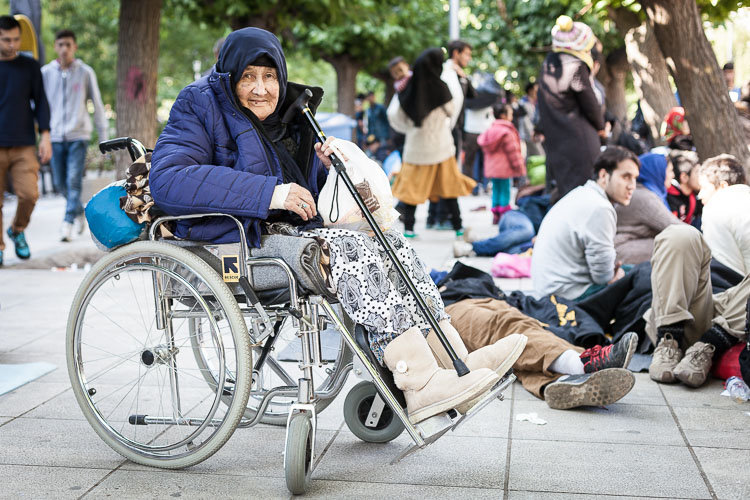 Imagine being a 95-years old refugee coming all the way from Afghanistan. This woman was smuggled through mountains, crossed an ocean in a dingy and escaped from getting shot dead by Iranian border guards.