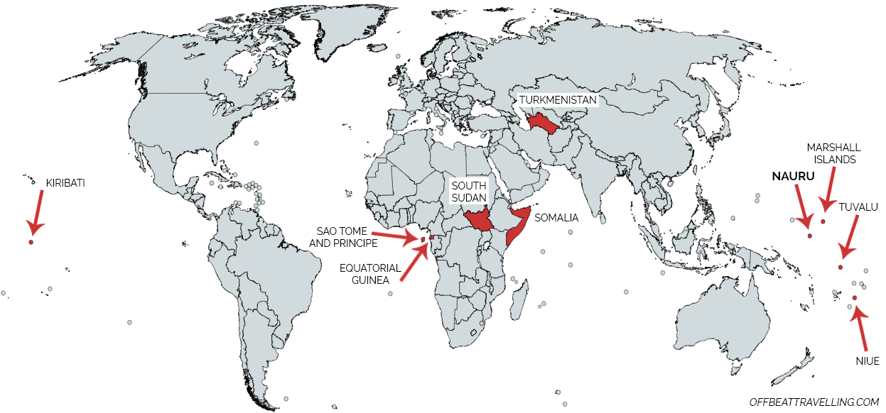 World's least visited countries