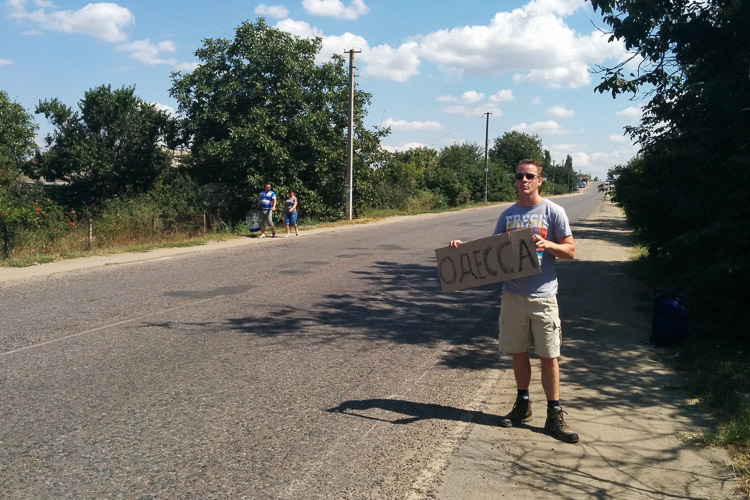 Hitchhiking into Ukraine, minutes before the ride from hell.
