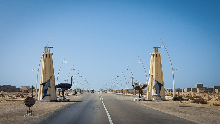 Empty streets in the ghost towns of the Western Sahara.